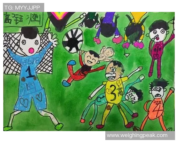 足球球星儿童画风格作品精选展示 梦幻世界中的球场英雄人物